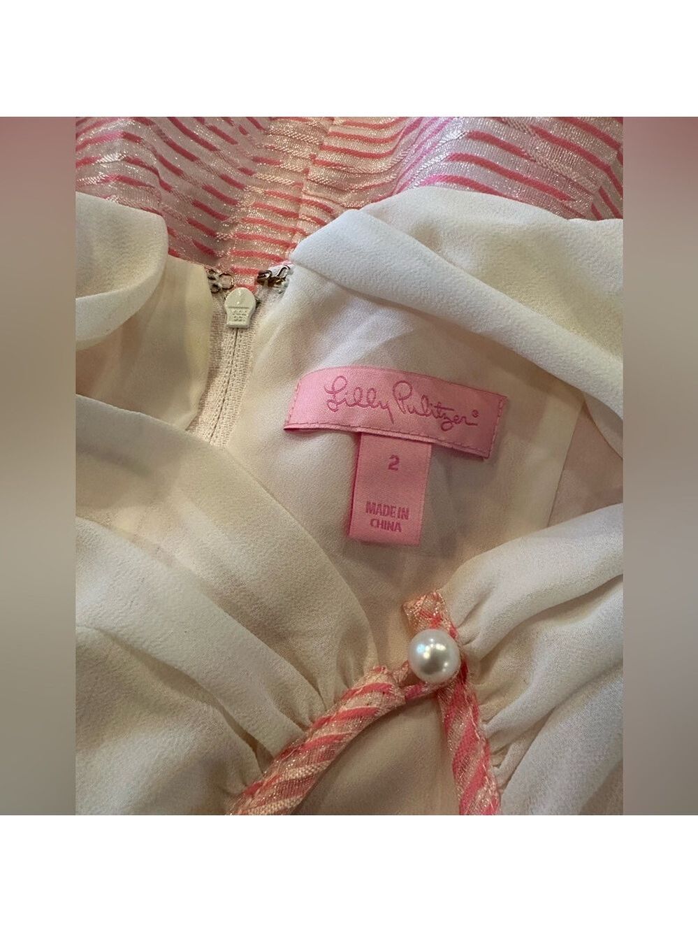 Lilly Pulitzer Kailey Dress Pink & White Size 2 - Picture 6 of 11
